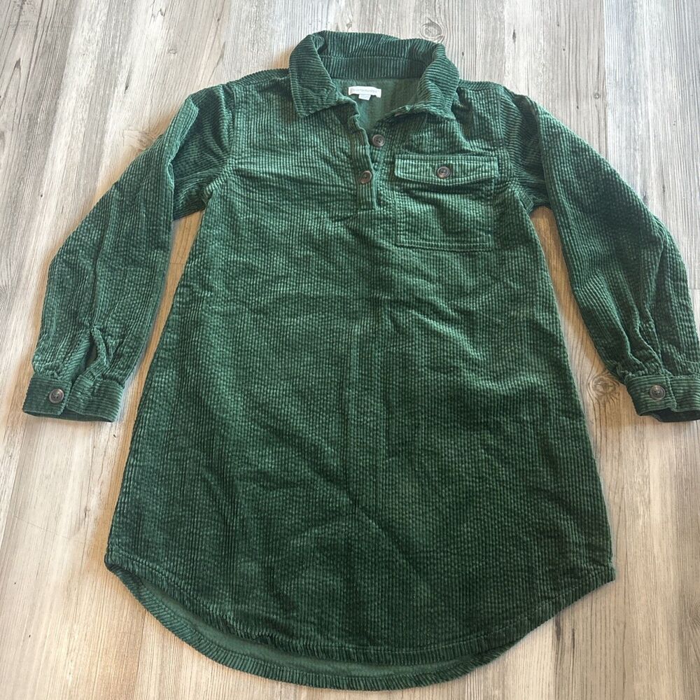 Vertbaudet Green Corduroy Holiday Dress Girls Size 9